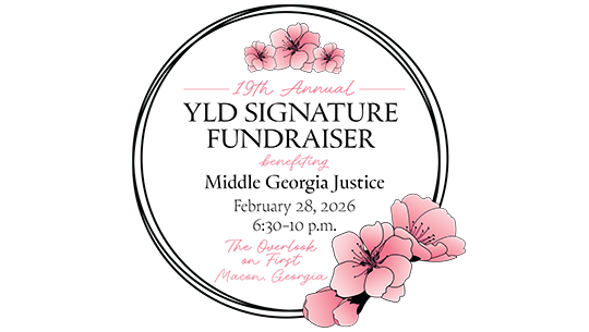 Black and pink text inside three tightly overlapping black circular outlines with three pink cherry blossoms at the bottom right.