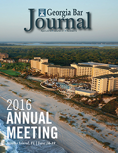 April 2016 Georgia Bar Journal Cover
