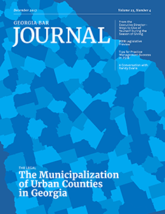 December 2017 Georgia Bar Journal Cover