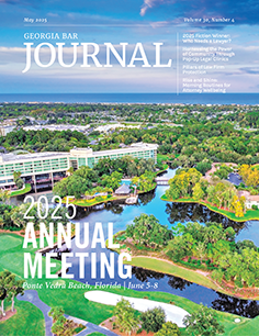 Magazine cover featuring an aerial view of a hotel featuring lush green trees, a golf course, a small lake with islands and a blue sky.