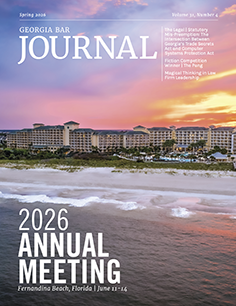 Cover of the Spring 2026 edition of the Georgia Bar Journal.